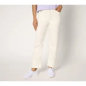 Martha Stewart Signature Petite Colored Straight Leg Ankle Jeans