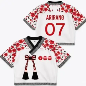 Custom Kpop Music Word Tour Jersey, Personalized World Tour Crop-top Hanbok Style Mesh Jersey, Kpop Merch for Fan, 2026 Concert Outfit 2
