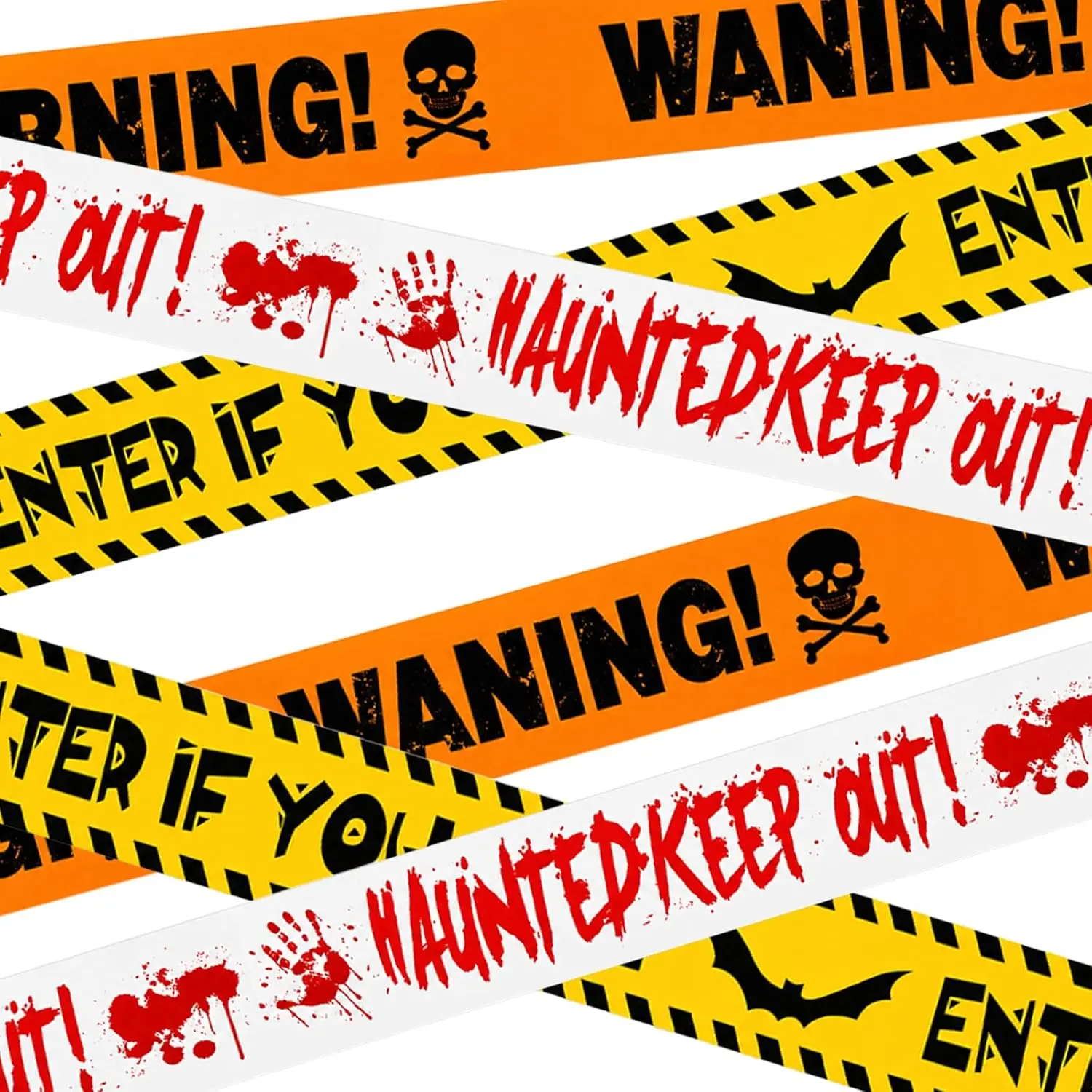 3 Pcs Halloween Caution Tape Spooky Halloween Decor Tear Resistant Warning Tape Roll Spooky Barrier Ribbon Creepy Line Tape for Yard Lawn Porch Indoor Outdoor Halloween Party Supplies Decor