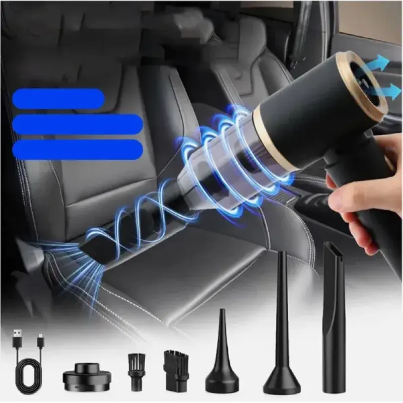 4 in 1 Portable Handheld Vacuum, 13000Pa Cordless Wet & Dry Cleaner, Mini Car Vacuum, Compact Cleaning Tool for Home & Office