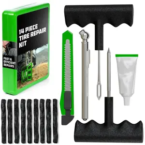 Tire Plug Kit for Flat Tire Repair Heavy Duty Compact Tire Patch Kit for Fixing Flat on Car, UTV, ATV, Motorcycle - Professional Tire Repair
