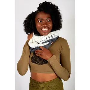 Crocheted Two Tone Infinity Scarf
