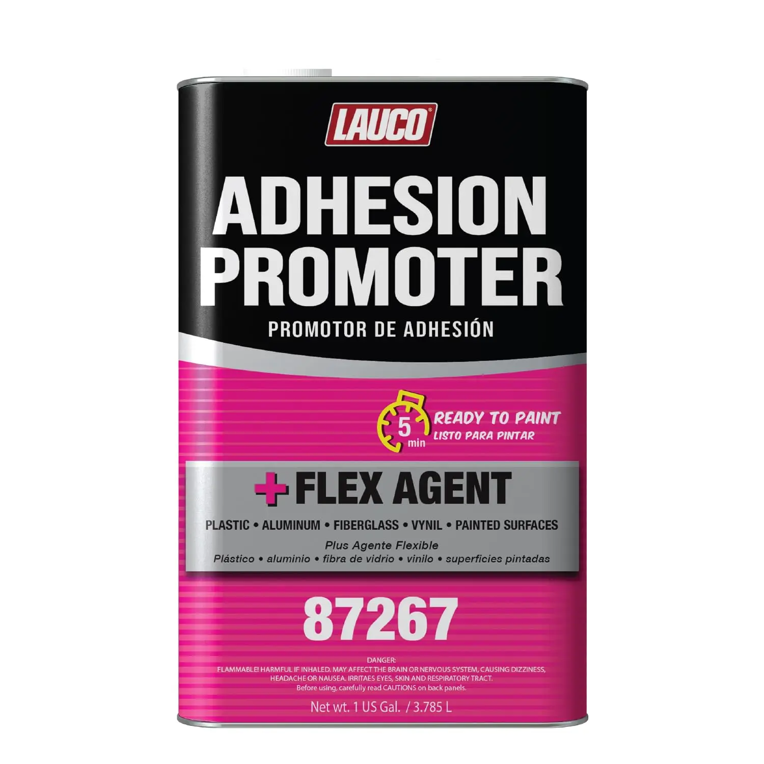 Lauco 1 Gal (3.785 L) Multi-Surface Adhesion Promoter (87267) - Automotive Fast-Drying Agent with Flex Agent, Spray/Wipe Application, for Body Shops, Bumper Repair, Plastic/Metal Surfaces, Bumpers, 1 Us Gal