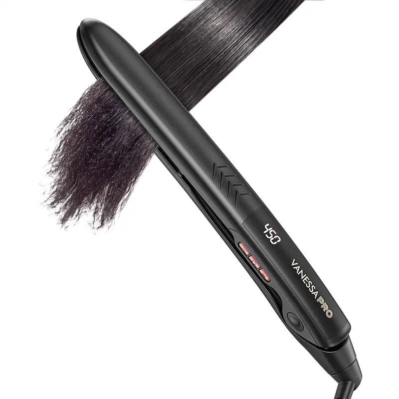 VanessaPro OneShot Titanium Heated Hair Straightener - Plug-Powered Flat Iron, 1-in Professional Styling Tools & Appliances for Curly to Straight Transformation, US Plug, Instant Hair Styling Curlers & Straighteners, Beauty Appliance,techvibes