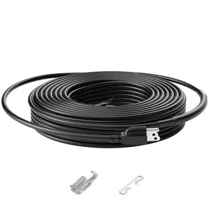 Self-Regulating Heating Cable, 50FT 5W/FT Outdoor Heat Tape for Gutter Freeze Protection, Roof De-Icing, Pipe Insulation (Outdoor Use)
