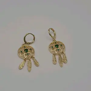 Dreams Catcher  beautiful EARRINGS gold colors gold plated dangle earring gold-plated