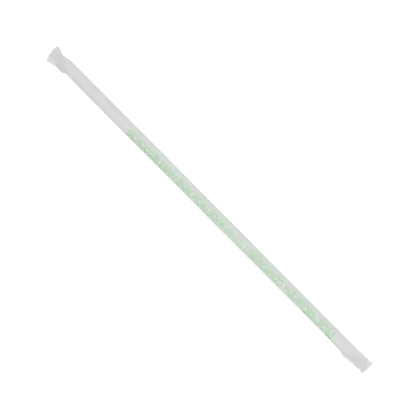 Karat Earth 10.25" Giant PLA Straw (7mm) Paper Wrapped, Clear - 1,200 pcs