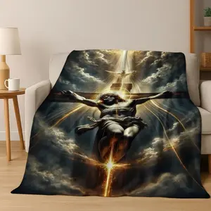 New Belief Cross Holy Bible Pray Jesus Flannel Blanket,Cozy Soft Throw Blanket for Home Bedroom Bed Sofa Picnic Cover Kids Gift