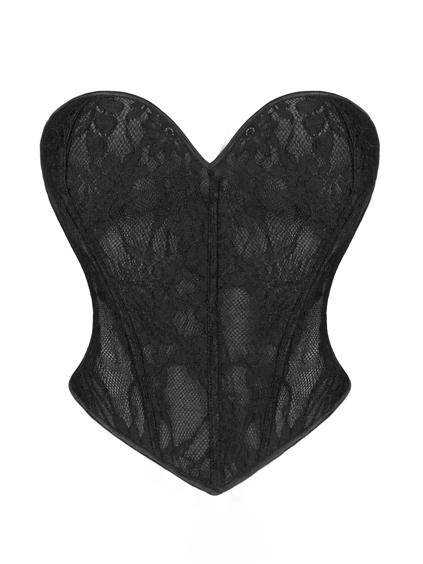 Women's Floral Lace Corset Structure Heart Shaped Tube Top, Retro Fashion Hook & Eye Front Shaper, Tummy Control Instant Curves for Daily Wear, Body Shapewear Faja, Fit Shaper Corset