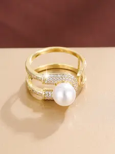 Unique Paperclip Design Zirconia Ring for Women, Elegant Jewelry Accessory, Perfect Gift Idea, Stylish and Durable