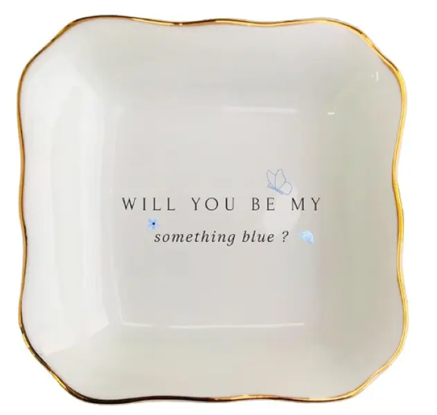 bridesmaid proposal, bridesmaid gift, ceramic ring dish, jewelry dish, maid of honor gift, wedding gift, bridal party gift, gift for bridesmaid, wedding favor, trinket tray, jewelry holder, bride tribe gift, bridal shower gift