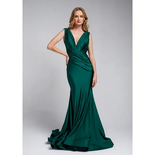 Amelia Couture 370 - Fitted Mermaid Gown Stretch Jersey Fabric