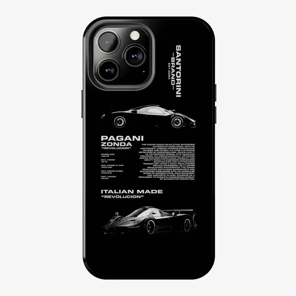Pagani Zonda Hypercar Phone Case Compatible with iPhone 7, 8, X, 11, 12, 13, 14, 15, 16 17 & Samsung Galaxy S21, S22, S23 & S24 S25 s26 series L