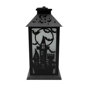LumaBase Battery-Operated Flame Effect Halloween Lantern