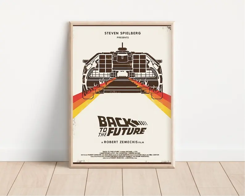 Back to the Future | Robert Zemeckis | Minimalist Movie Poster | Vintage Retro Art Print | Custom Poster | Wall Art Print | Home Decor