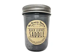Black Leather Saddle | Scented Soy Wax Candle | Leather Outdoors Scent | Horse Girl | Housewarming Birthday Wedding Gift