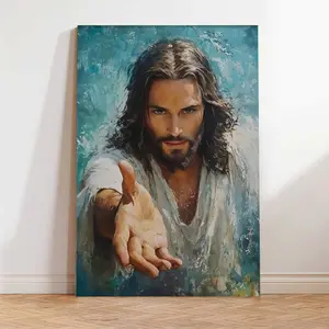 Christ Jesus On Water Wall Art Christian Canvas Wall Decor Religious Bible Pictures Christ Paintings Prints Artwork Framed Divine Mercy Decorations For Church Prayer Room Bathroom Bedroom Living Room Gifts
