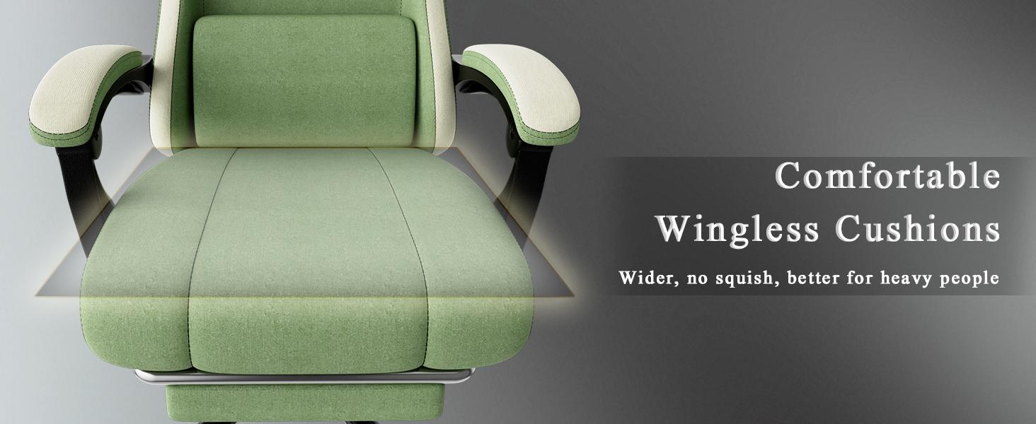 【Bellemave】Ergonomic High Back Gaming Office Chair - Adjustable Lumbar Support & 3" Seat Height, 90-120° Reclining Backrest with Retractable Footrest, 360° Swivel, Racing Style for Home Office