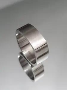 Men's Geometric Square Ring Trendy & Fashionable Stainless Steel 8mm Modern Wedding Engagement Band Durable Polished Finish Unisex Design