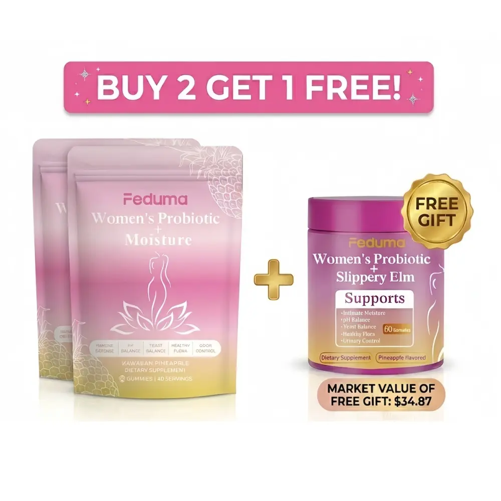 Feduma Women's Probiotic Gummies for pH Balance & Odor Control  | with Lactobacillus, Prebiotics & Pineapple | 220 Ph Balance Gummies | Dietary Supplement Natural Ingredient Intimate | Moisture Healthcare Vitamin
