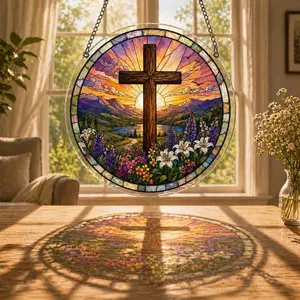 Cross & Tree of Life Acrylic Suncatcher Sun Catcher Jesus, Window Hanging, Christian Window Hanging