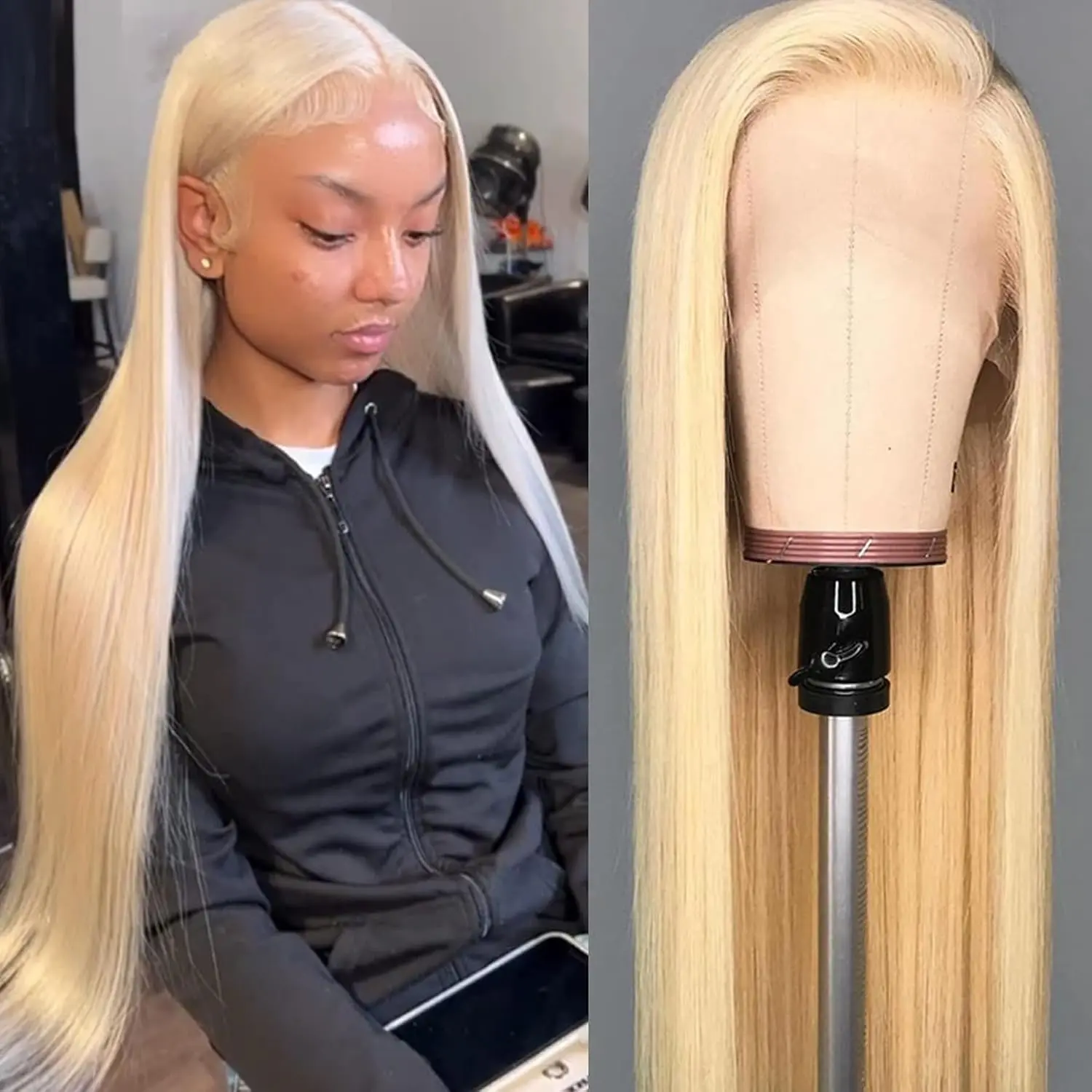 32 Inch Straight Lace Frontal Wigs for Women 13x4 HD Transparent Lace Wig Glueless Wigs , Straight Wig-Premium Fiber, Beginner Friendly, 220% Density