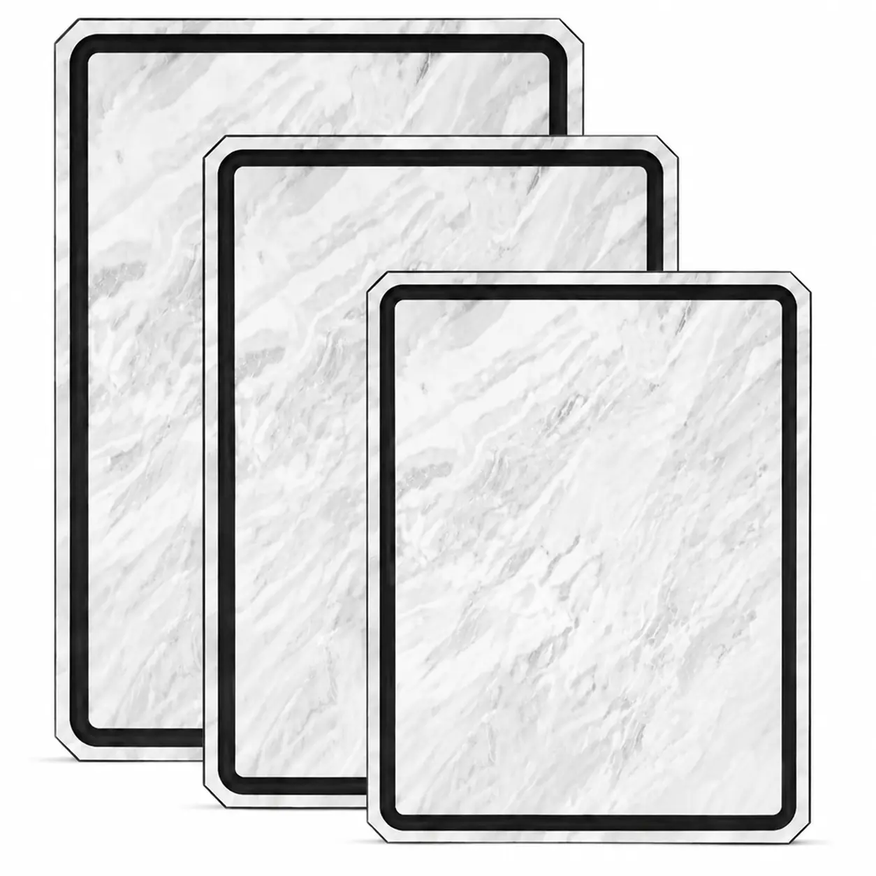 Earth's Dreams Composite Wood Cutting Board Set of 3, Marble Stone Look Kitchen Chopping Boards with Built-In Juice Groove, Non-Toxic Dishwasher Safe Cutting Boards, Large Medium Small Sizes, Non-Slip Wood Charcuterie Boards for Food Prep & Serving
