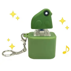 Press Sound Button Keychain Toy, Funny Animal Sound Maker Keychain, Lizard Duck Frog Sound Button Fidget Toy for Stress Relief, Novelty Prank Gift for Kids Adults Friends