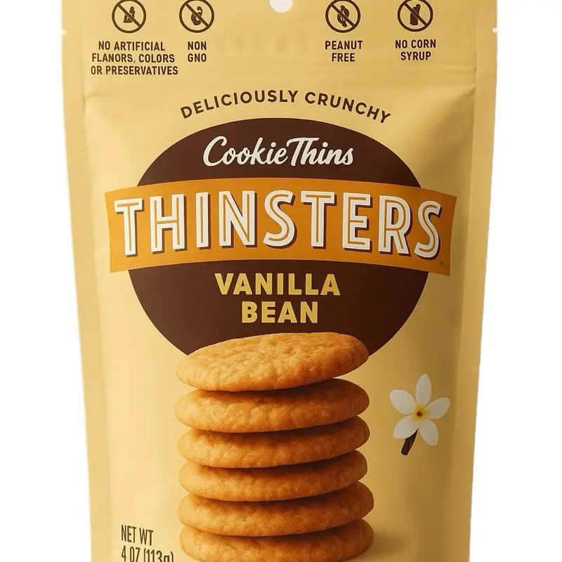 CookieThins Thinsters Vanilla Bean, Chocolate Chip, Key Lime Pie Deliciously Crunchy Non-GMO Peanut Free No Corn Syrup Snack Dessert Milk Cookie Biscuit