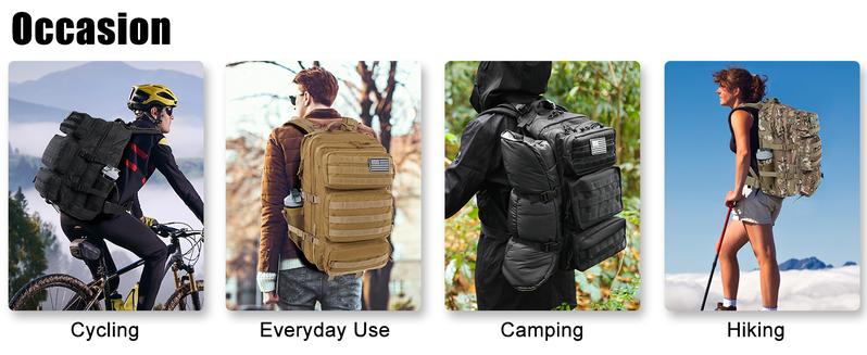 Kookoomia Military Tactical Backpack 50L Large Day Backpack Camouflage Assault Pack Bug Out Bag Waterproof Heavy Duty Hiking Treeking Survival Rucksack
