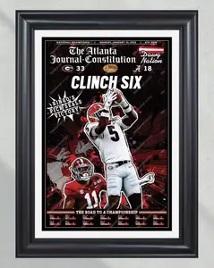2022 Georgia Bulldogs 'Clinch Six' College Football National Champions Poster Print Paper UnPoster Print Paper Unframe Front Page Newspaper Print