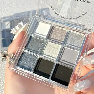 9-Color Eyeshadow Palette, Shimmer & Matte, Party Makeup, Long-Lasting, High Pigment, Mixable, Metallic Finish, Cosmetics, Glitter, Highly Pigmented Palette