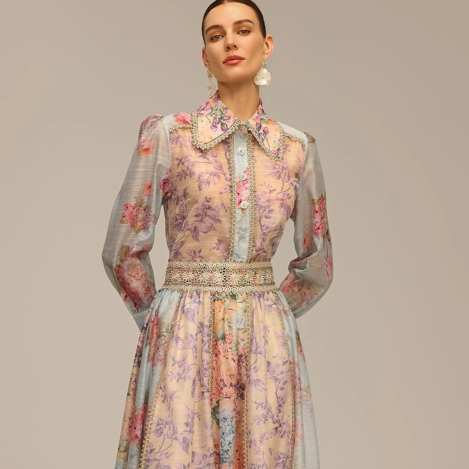 BellaBarnett Ruby Long Sleeve Floral Printed Lace Top And Skirt Two-Piece  Set - TikTok Shop