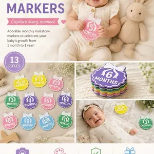 Baby Monthly Milestone Discs| Hello World Milestone| One Month to One Year Milestone| Photo Prop | Baby Shower Gift | First Birthday Keepsake