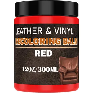 Leather Stains and Dye Liquid Red Recoloring Balm Dashboard Fabric Sneaker Shoes Boots Jacket Bag Purse Vinyl   Boat  Seats  Furniture Couch Fade  Repair Kit Color Restorer