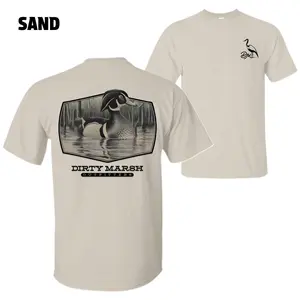 Dirty Marsh Outfitters T-Shirt – Bold Duck Hunting Graphic with Marsh Scene, Perfect Tee for Outdoorsmen and Waterfowl Enthusiasts, Casual Unisex Style for Everyday Wear, Menswear Tops