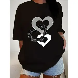 comfy cotton T-shirt with glitter details for women