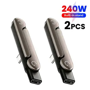 2pcs Foldable 240W Bracket Adapters, 240W Fast Charging Type C Data Cable Adapters, Pack of 2 OTG Adapters for 240W Brackets