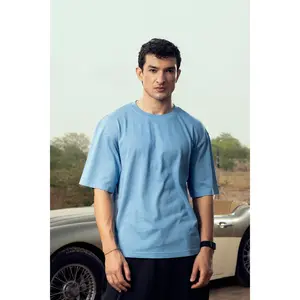 G32 Everyday Relaxed Tee — 260 GSM Organic Cotton, Sky Blue Wash