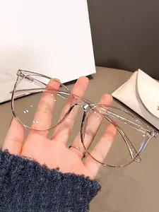 Unisex Large Flat Lens Glasses, Stylish Square Frames, Stylish Eyewear for Men & Women, Comfortable Daily Wear, Fashion Accessory, Perfect for All Occasions