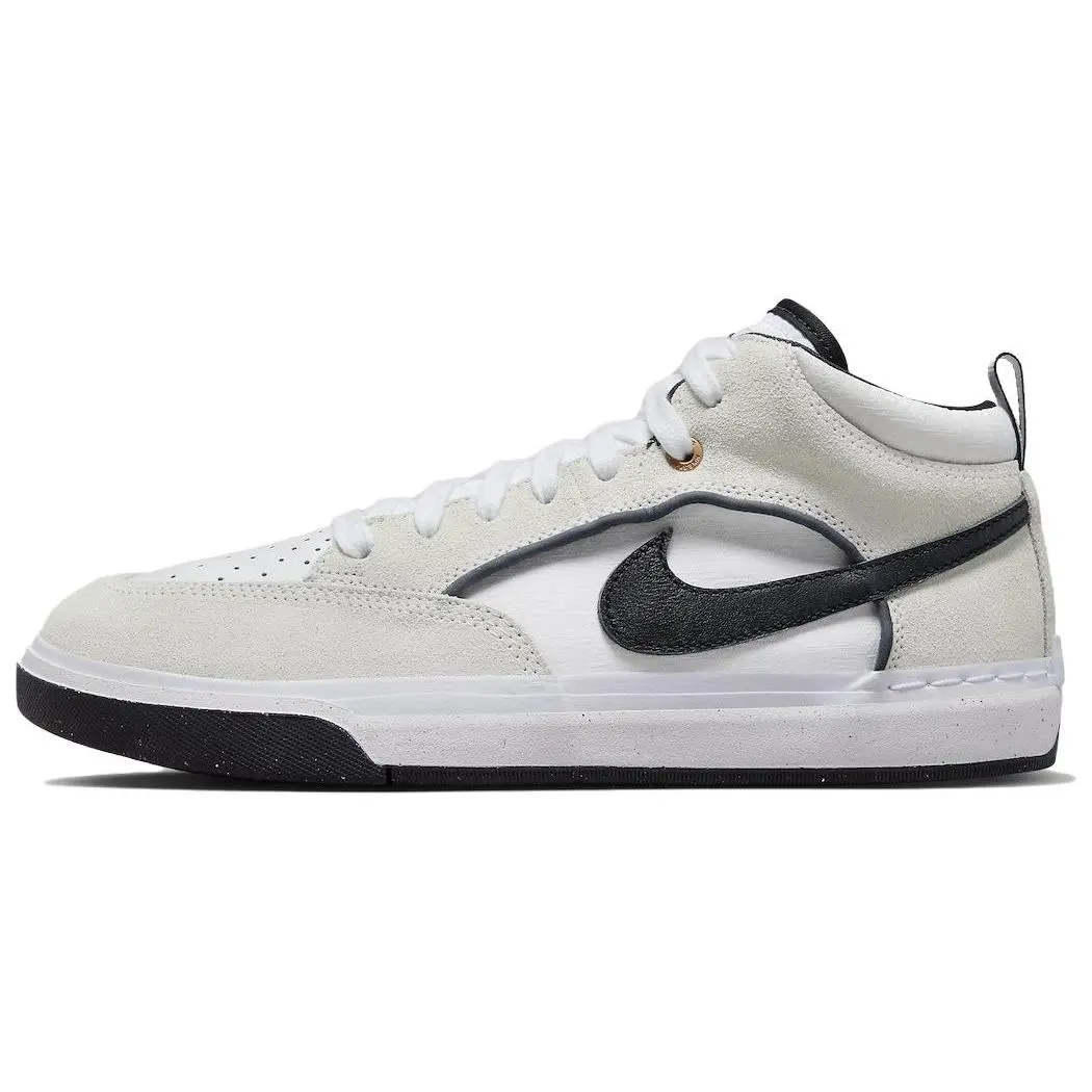 Nike SB React Leo Baker White Black Mid Top Skate Shoes Men's DX4361-100