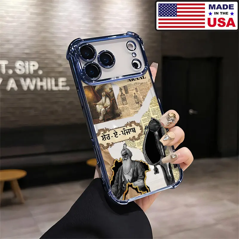 Customized Maharaja Style Art Sher-e-Punjab Sikh Warrior Vintage Phone Case - Soft Silicone TPU Shockproof Protection Accessory for iPhone 17/16/15/14/13/12 Plus Max Ultra (Incl. iPhone 16 Pro) & Samsung 22/23/24/25 Plus Max Ultra