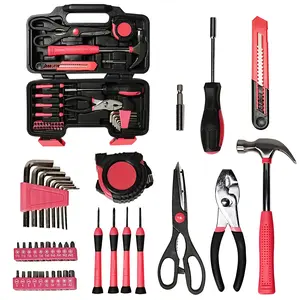 39-Piece Pink Tool Set for Women Household Small Tool Set ToolBox Storage for Home Repairs Hand Tool Kit for Office and College Dorm