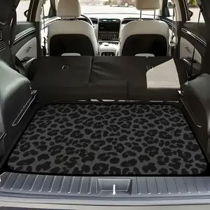 1Pc Black Panther Printed Non-Slip Car Trunk Mat - Durable Polyester Floor Liner with Vivid Black and White Pattern, Easy to Clean and Maintain Interior, Fits All Vehicles, Vehicle Interior Accessories, Auto Accessories, Car Mats
