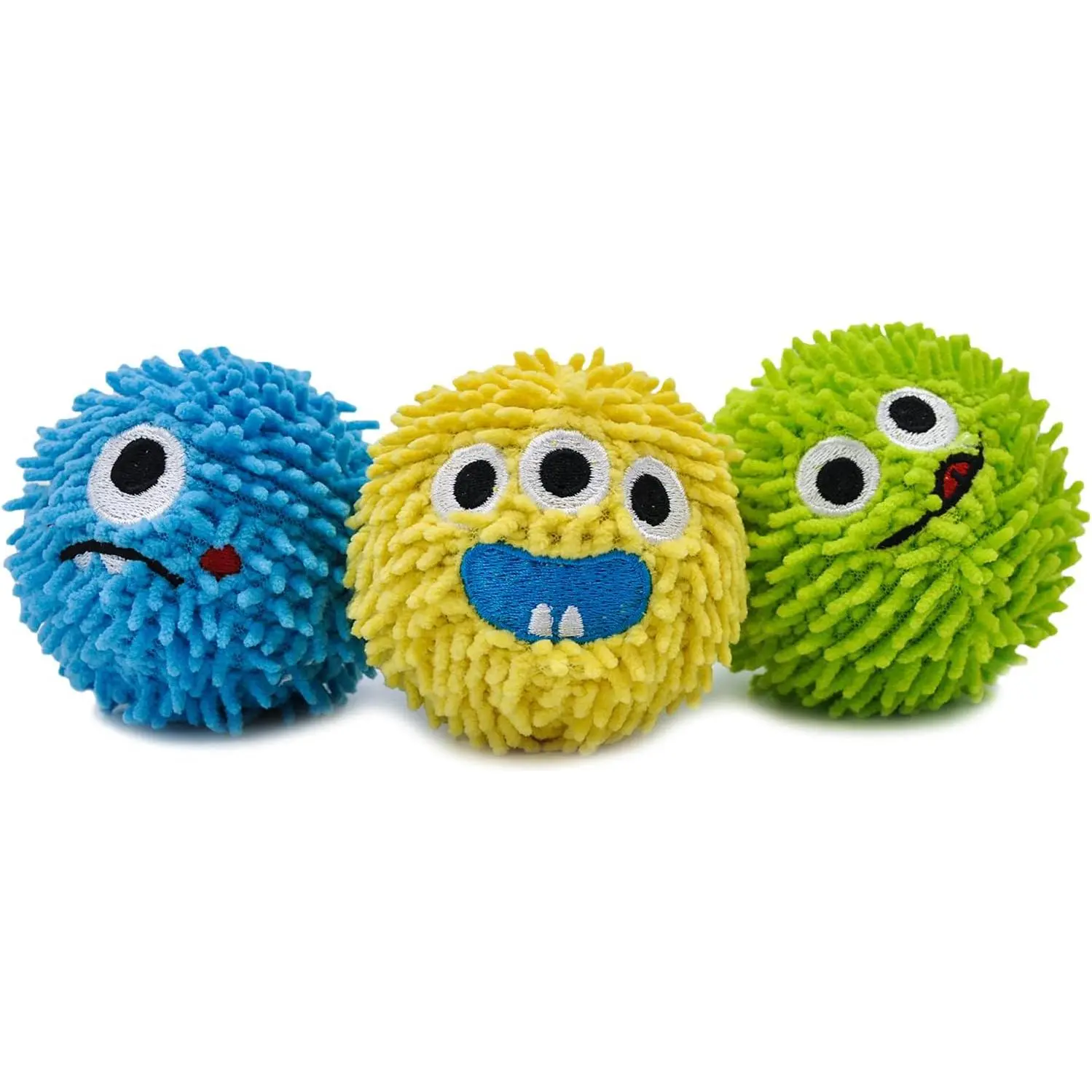 Pet - Spiky Monster Dog Balls (3-Pack) | Plush Squeaky Ball for Dogs, Small, Medium Breeds |No Stuffing, Interactive Fetch, Squeaky Dog Toys for Aggressive Chewers, Designed in