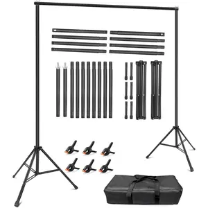 Background stand 10x8 feet (width x height), suitable for party photography backdrop stands, adjustable photo backdrop stand set, suitable for weddings, photo booths, parties, decorations, balloons, projection screens
