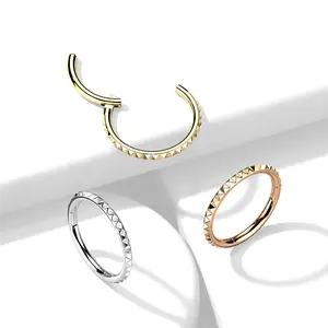 16G Diamond Cut Hoop • Clicker Ring • Nose Ring • Septum Ring • Seamless Hoop • Titanium • Helix • Cartilage Piercing • Daith • Earring