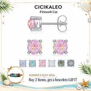 CICIKALEO S925 1CT Stud Earrings for Women Men Sterling Silver Hypoallergenic Firework Cut Butterfly Back 18K White Gold Plated Anniversary Birthday Gift Daily Fine Jewelry Formerly CICI GEMS #Summervibes