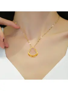 Geely Jade Buddha Pendant Zircon Necklace Charms Necklace Female Maitreya Buddha Clavicle Necklace