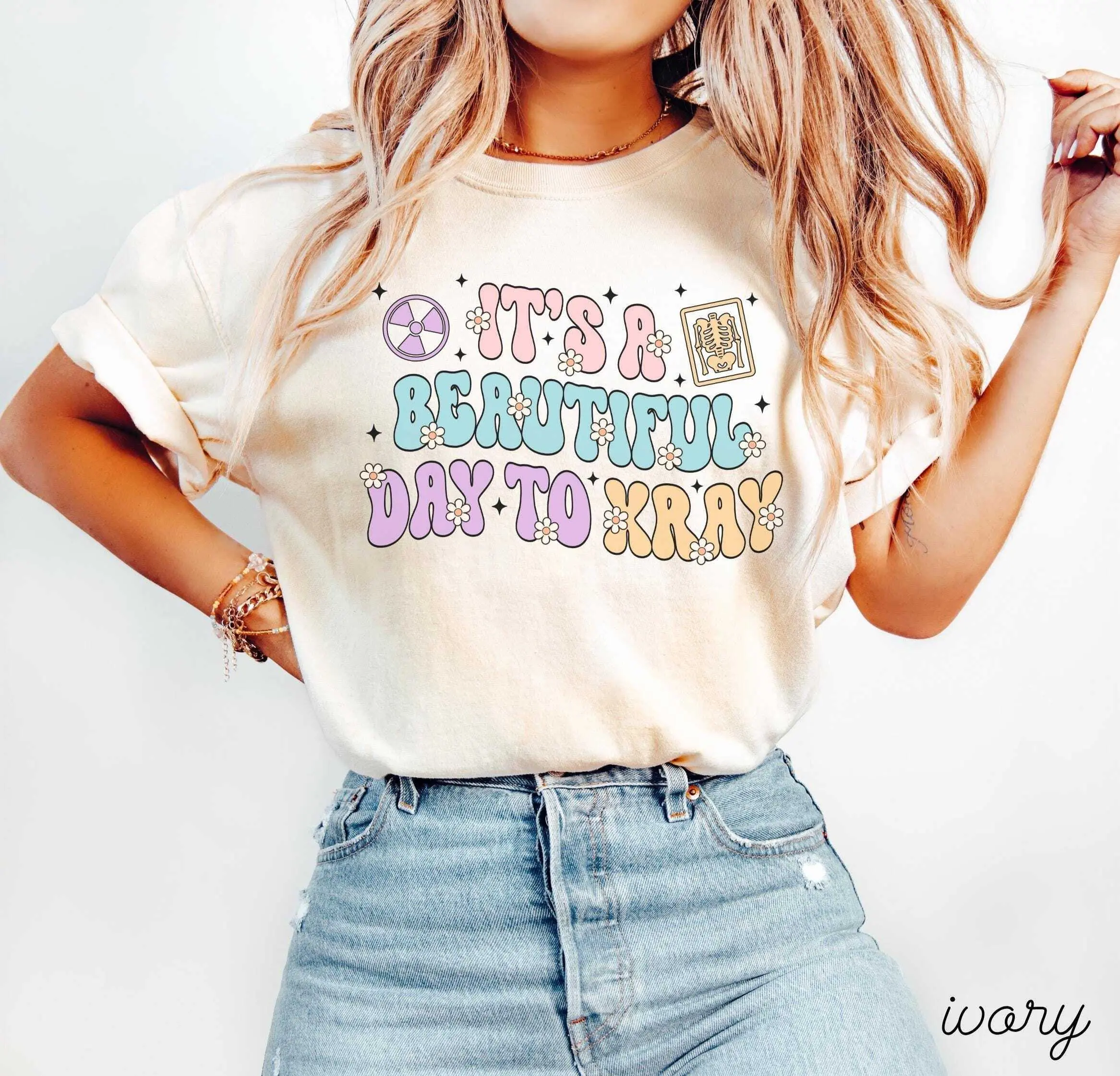 Radiology Comfort Colors Shirt • It's A Beautiful Day To Xray Tshirt • RAD Tech shirts  • X-ray Tech Work Tees • Xray Technologist Crewneck Fabric Fit Top Womenswear